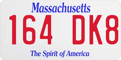 MA license plate 164DK8