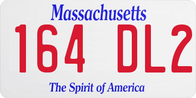 MA license plate 164DL2