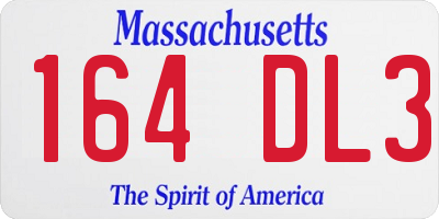 MA license plate 164DL3