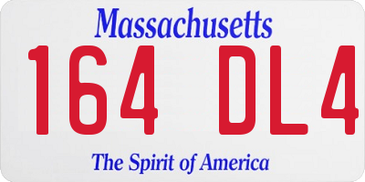 MA license plate 164DL4