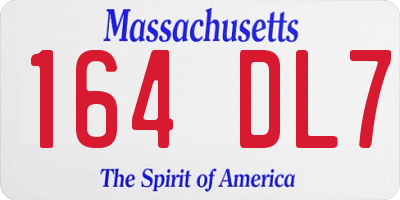 MA license plate 164DL7