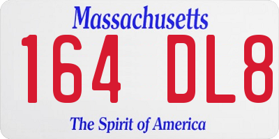 MA license plate 164DL8
