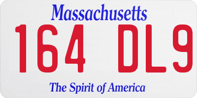 MA license plate 164DL9
