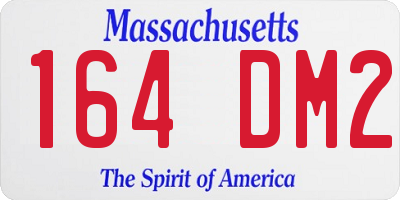 MA license plate 164DM2