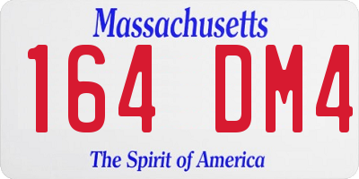 MA license plate 164DM4