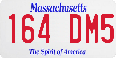 MA license plate 164DM5