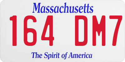 MA license plate 164DM7