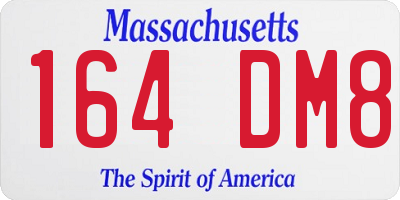 MA license plate 164DM8