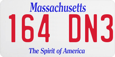 MA license plate 164DN3