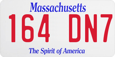 MA license plate 164DN7