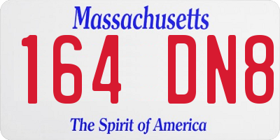 MA license plate 164DN8