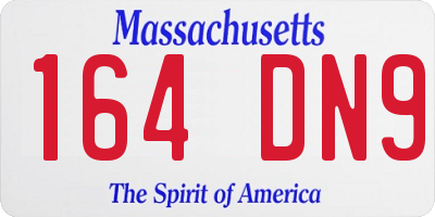 MA license plate 164DN9