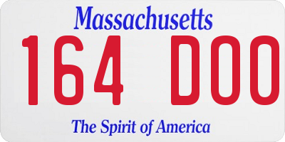 MA license plate 164DO0