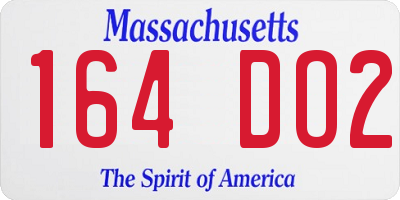 MA license plate 164DO2