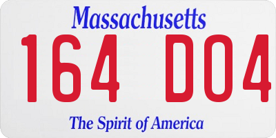 MA license plate 164DO4