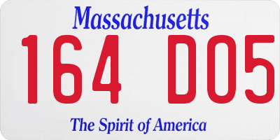 MA license plate 164DO5