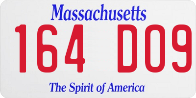 MA license plate 164DO9