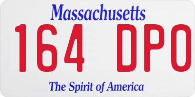 MA license plate 164DP0
