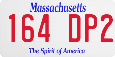 MA license plate 164DP2