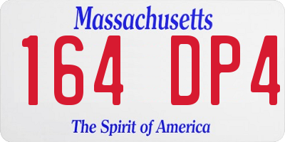 MA license plate 164DP4