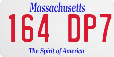 MA license plate 164DP7
