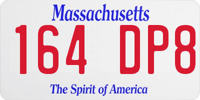 MA license plate 164DP8
