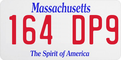 MA license plate 164DP9