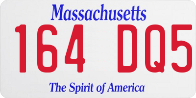 MA license plate 164DQ5