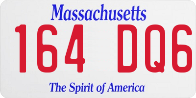 MA license plate 164DQ6