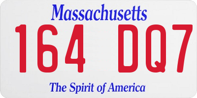 MA license plate 164DQ7