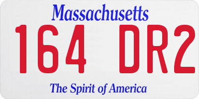 MA license plate 164DR2