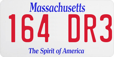 MA license plate 164DR3