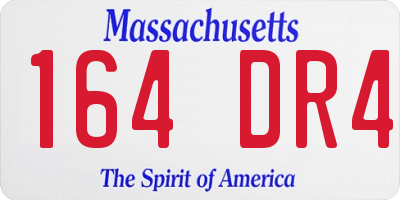 MA license plate 164DR4