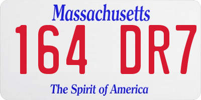 MA license plate 164DR7