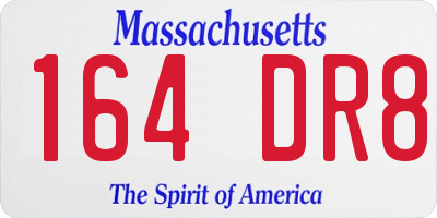 MA license plate 164DR8