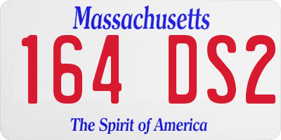 MA license plate 164DS2