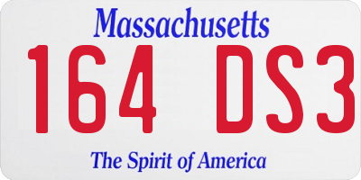 MA license plate 164DS3