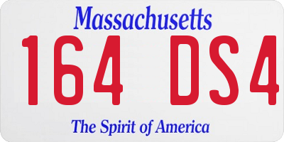 MA license plate 164DS4