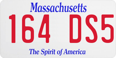 MA license plate 164DS5