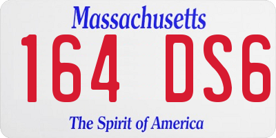 MA license plate 164DS6