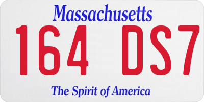 MA license plate 164DS7