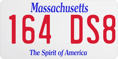 MA license plate 164DS8