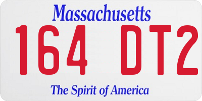 MA license plate 164DT2