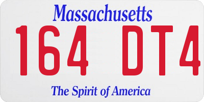 MA license plate 164DT4
