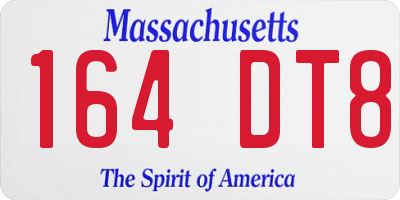 MA license plate 164DT8