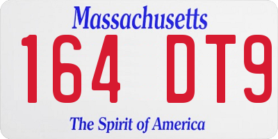 MA license plate 164DT9