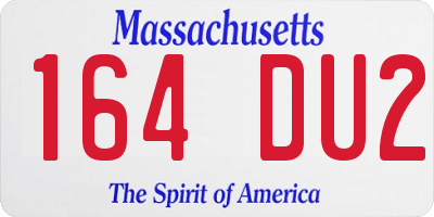 MA license plate 164DU2