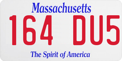 MA license plate 164DU5