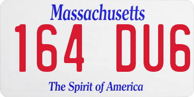 MA license plate 164DU6