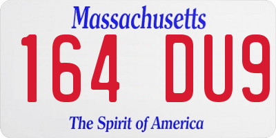 MA license plate 164DU9